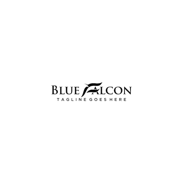 Letter F Blue Falcon Logo teken ontwerp