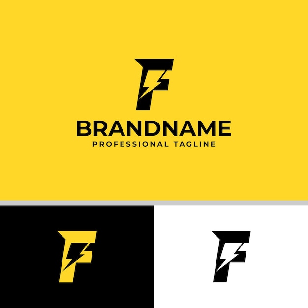 Letter F Bolt-logo geschikt voor elk bedrijf met betrekking tot elektriciteit met F-initialen