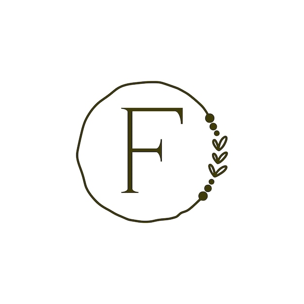 letter f botanical logo