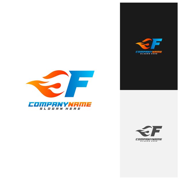 Letter F Brand Logo ontwerp Sjabloon Vlammen logo vector Embleem Creatief ontwerp Pictogram symbool concept