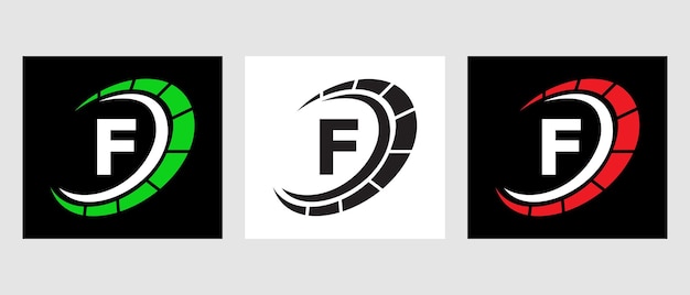 Letter F Car Automotive Speed Concept. Cars Service, Cars Repair Symbol