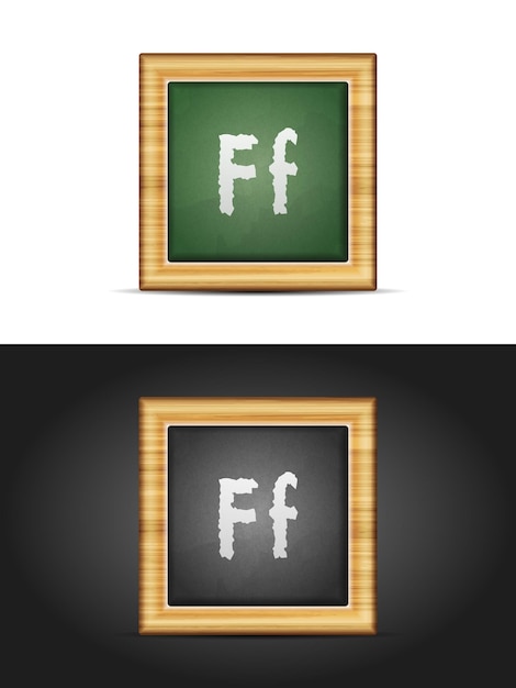 Letter F on chalkboard