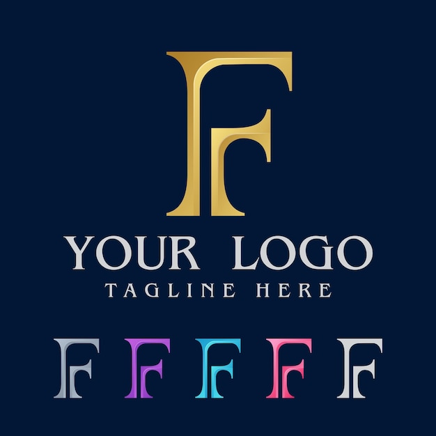 Lettera f idee logo colorato