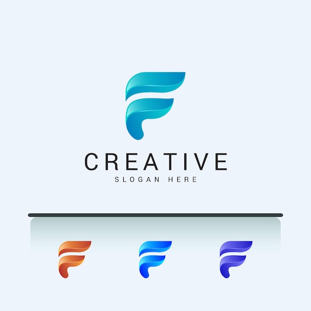 Vector letter f creatief bedrijfslogo