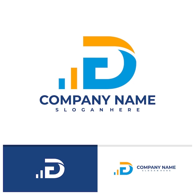 Векторный шаблон логотипа Letter FD Креативные концепции дизайна логотипа FD