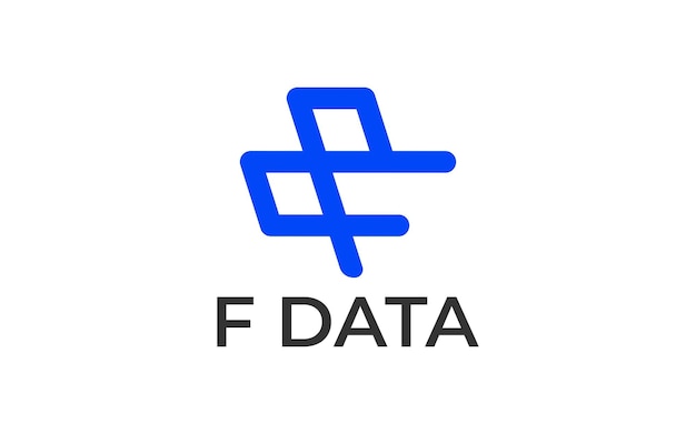 буква f шаблоны дизайна логотипа data tech