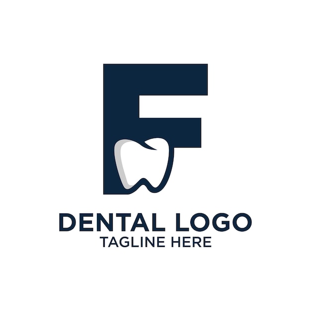 Letter F Dental Logo Design Template Inspiration Vector Illustration