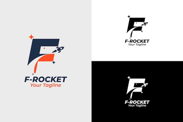 Vector letter f en raketlogo