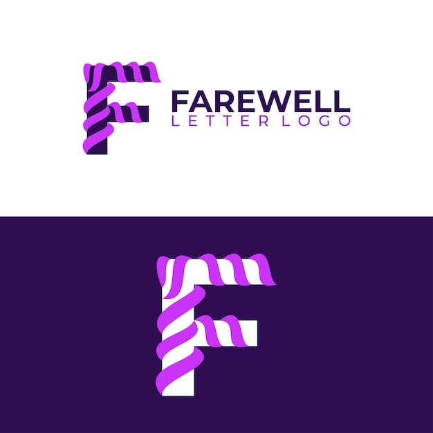 Letter F for Farewell initial logo