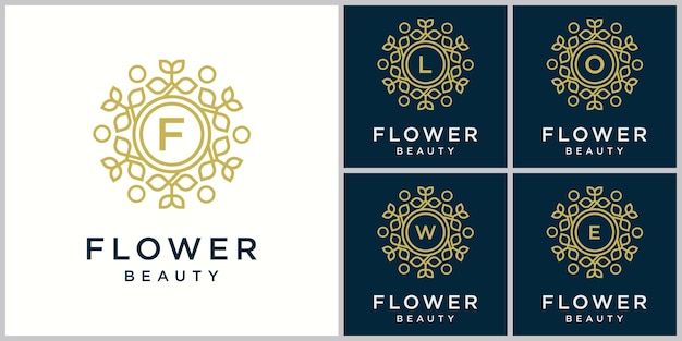 letter f flower beauty logo Eenvoudig en elegant bloemdessinlogo