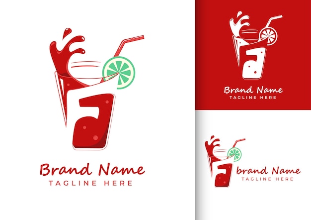 Vector letter f fresh juice logo design template