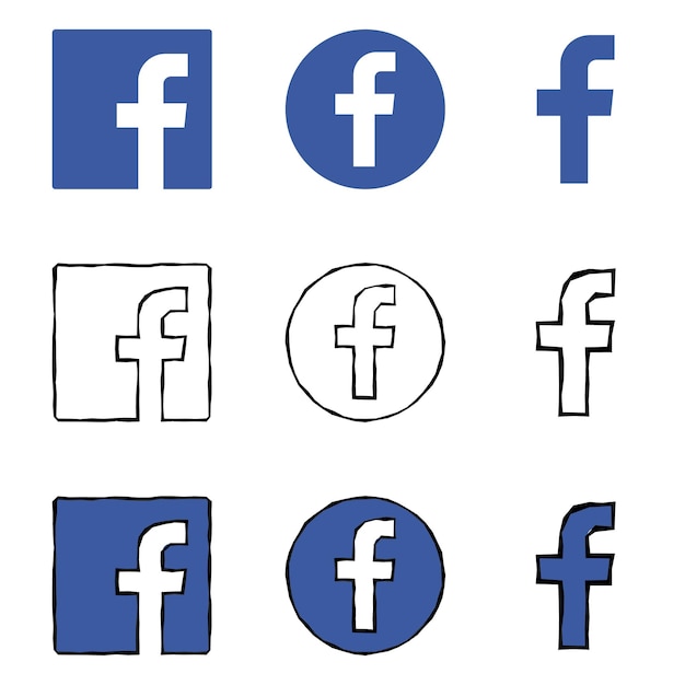 Letter f iconen Social media icon set facebook icon Facebook logo vector illustratie