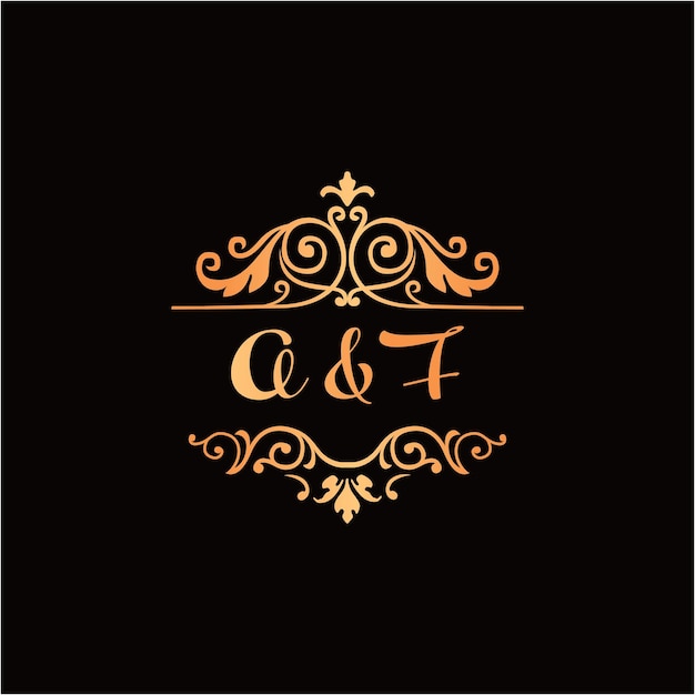 letter a and f initials wedding logo illustration