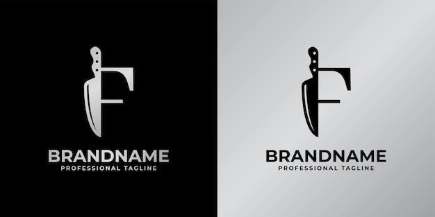 Letter F Knife Logo Suitable for any business related to knife with F initial