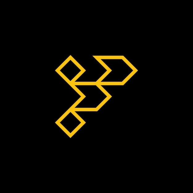 letter F line arrow forward logo