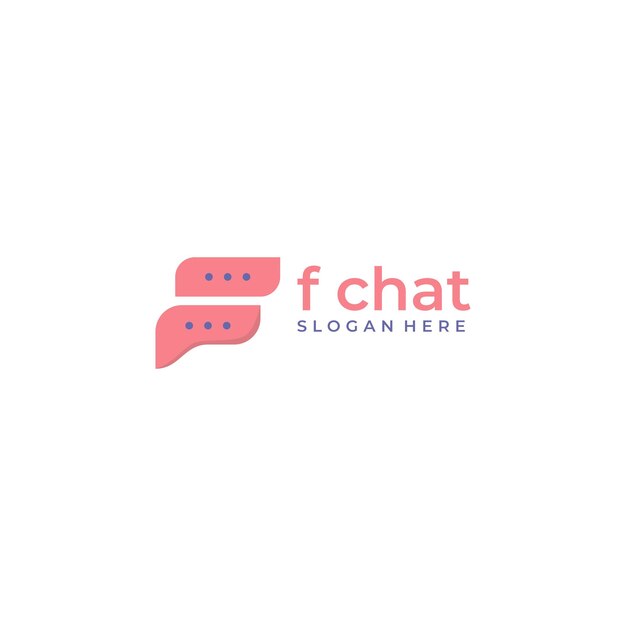 Letter f logo combination with chat icon talk vector symbol