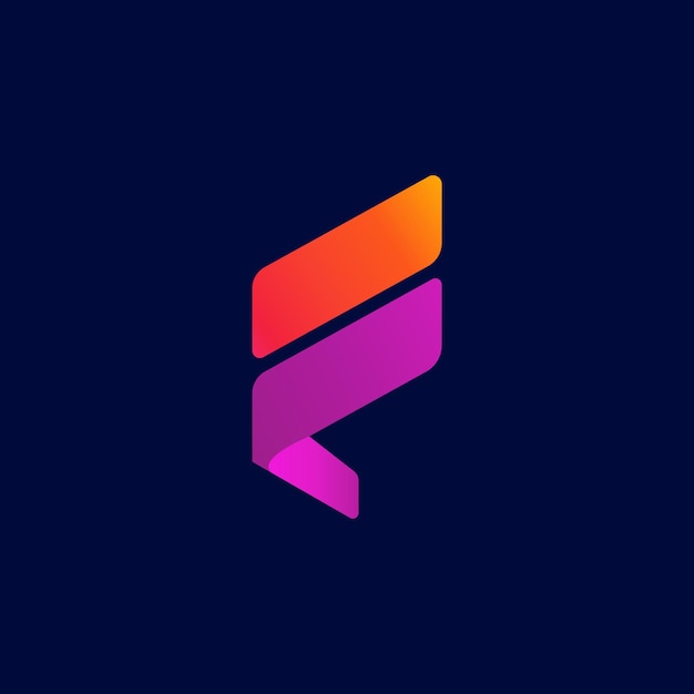 Вектор Шаблон дизайна логотипа буквы f. абстрактная технология векторного логотипа.