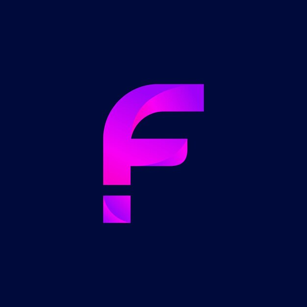 Vector letter f logo vector gradient