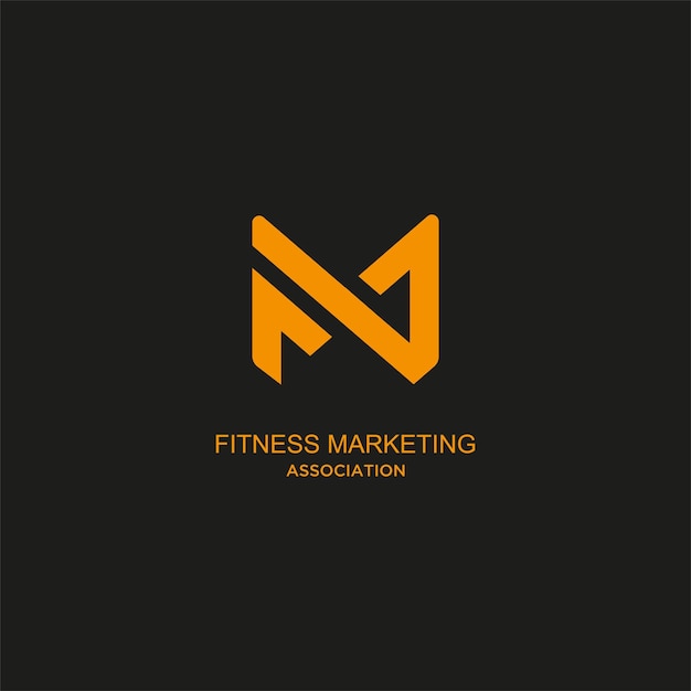 Vector letter f m bodybuild fitness gym logo design vector