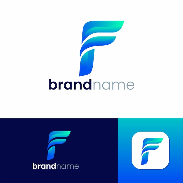 Letter f modern styles logo design