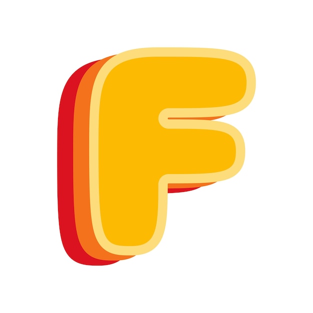 Vector letter f orange vector illustration