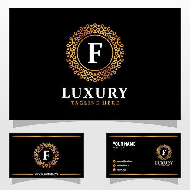 Letter f ornament luxe logo ontwerpsjabloon inspiratie vectorillustratie