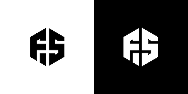 벡터 letter fs 다각형, 육각형 최소 및 트렌디한 전문 로고 디자인