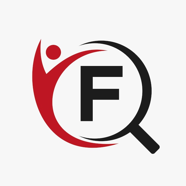 Letter F Search and Heathcare Logo Design Community Finder Logo Symbol