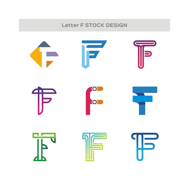 Логотип F Stock Design Logo