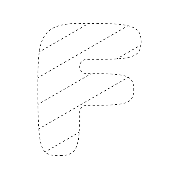 Letter F tracing worksheet for kids