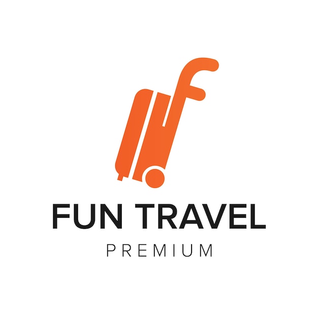 Lettera f travel logo icona template vettoriale