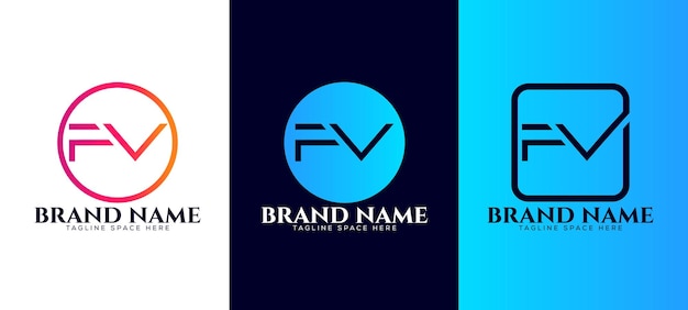 Letter f v logo design template