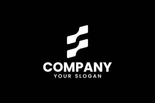 ベクトル 旗の形状の文字f ⁇ プロフェッショナルな企業事業のための近代的なロゴデザイン