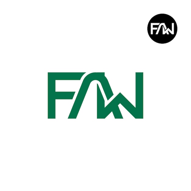 Вектор Дизайн логотипа буквы faw monogram