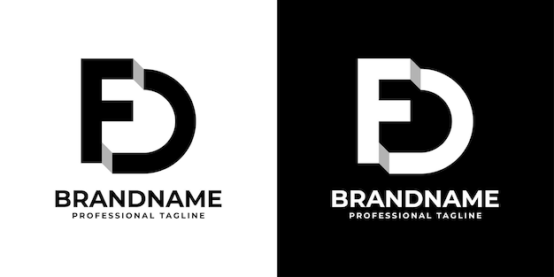 Letter FD or DF Monogram Logo suitable for any business with FD or DF initials