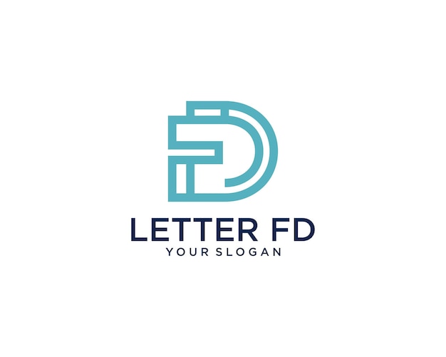 Design del logo della lettera fd