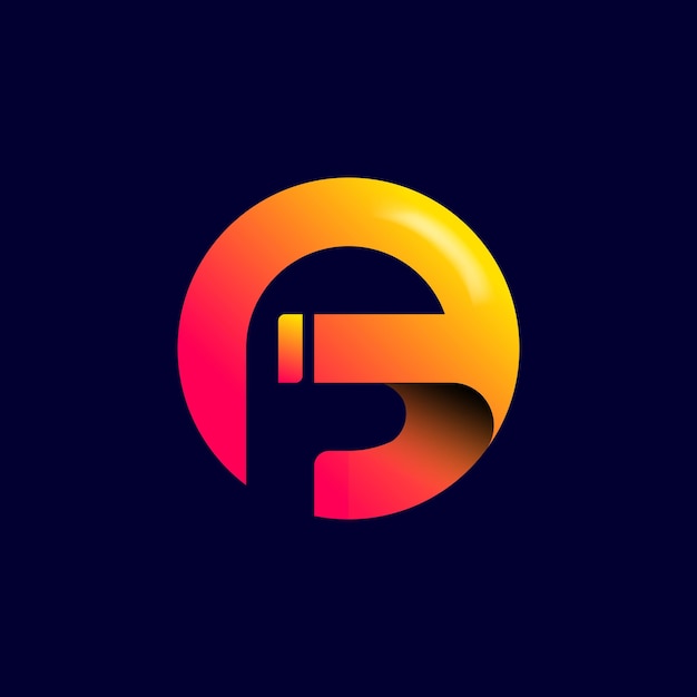 Vector letter fi logo with gradient color.