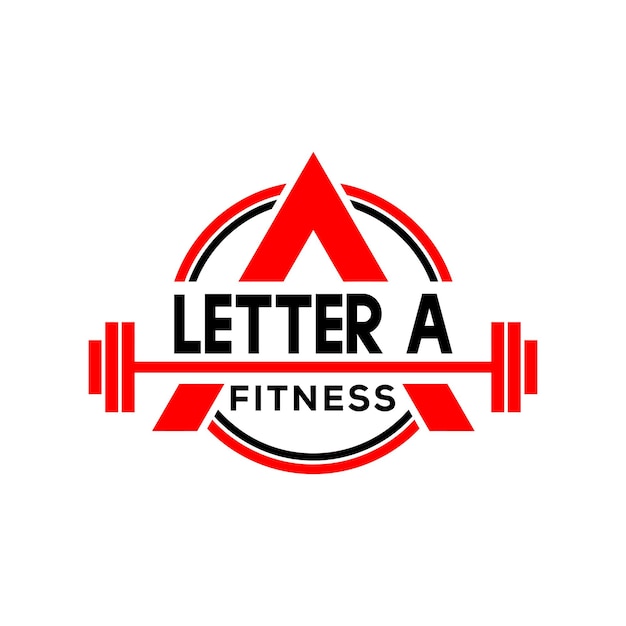 Vector letter a fitness barbell logo