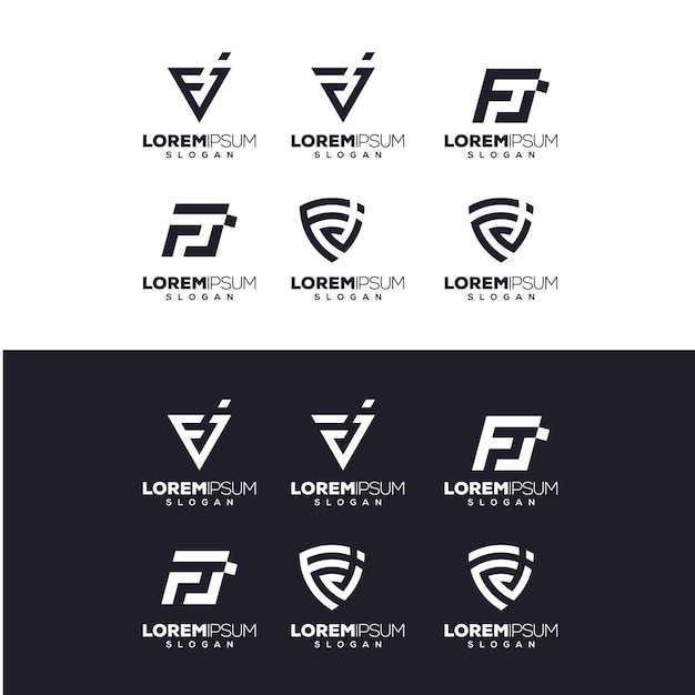 Vettore lettera fj logo design