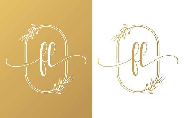 Vettore letter fl beauty logo con ornamento fiorito