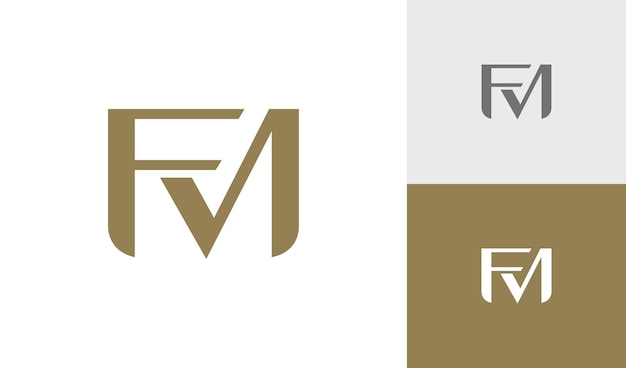 Letter FM initial monogram logo design