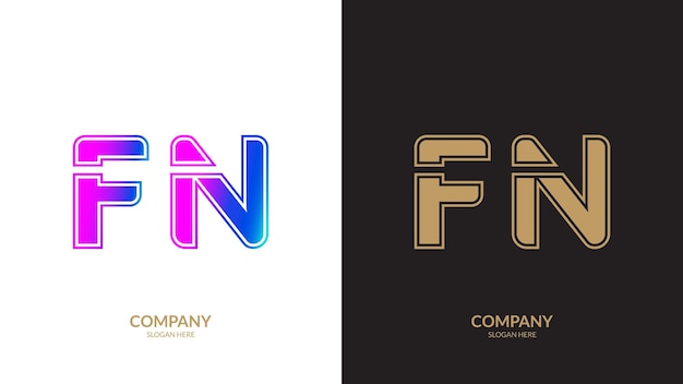 Letter FN logo design vector template