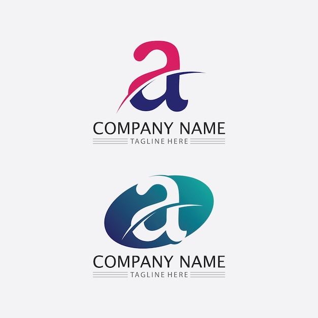 A Letter and font  Logo Template vector icon illustration design