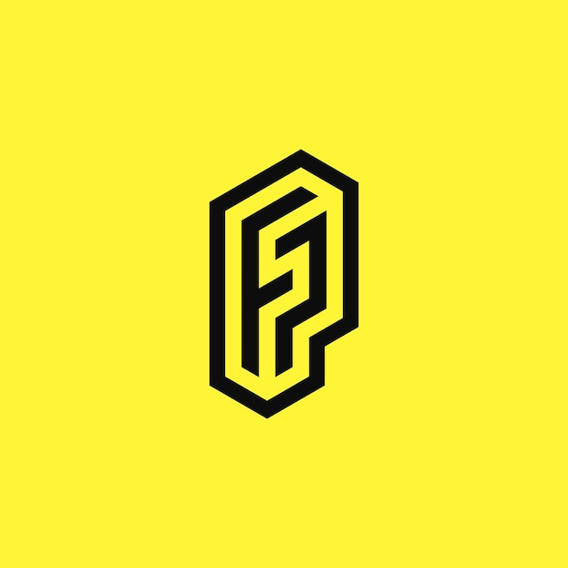 Vector letter fp or pf logo