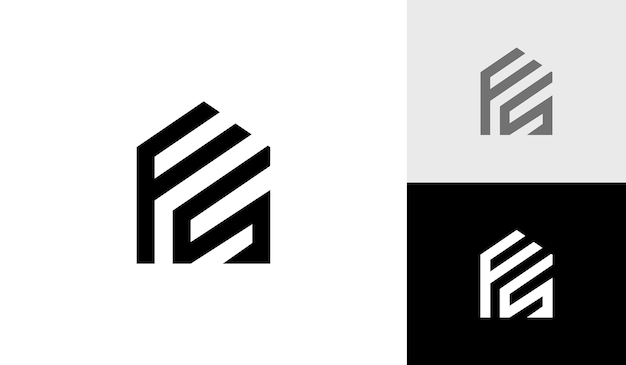 Letter FS eerste monogram met huisvorm logo ontwerp vector