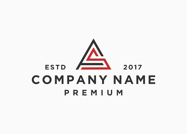 letter fs triangle logo design vector illustration template