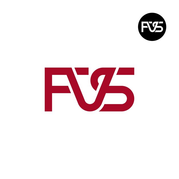 Вектор Дизайн логотипа букв fvs monogram