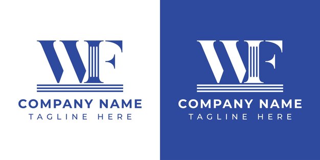 Letter FW and WF Pillar logo suitable for business with WF or FW related to Pillar