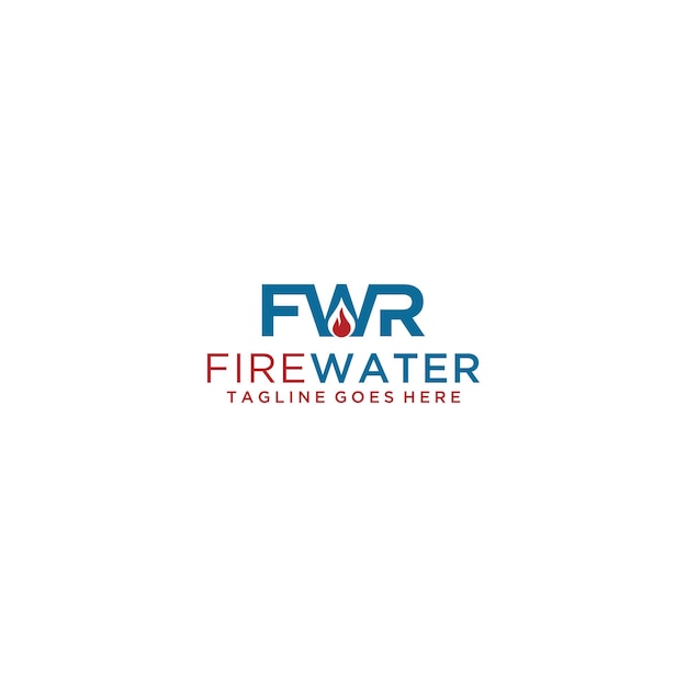 Letter FWR vuur en water logo teken ontwerp