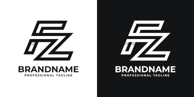 Vettore logo monogramma lettera fz adatto a qualsiasi attività commerciale con iniziale fz o zf